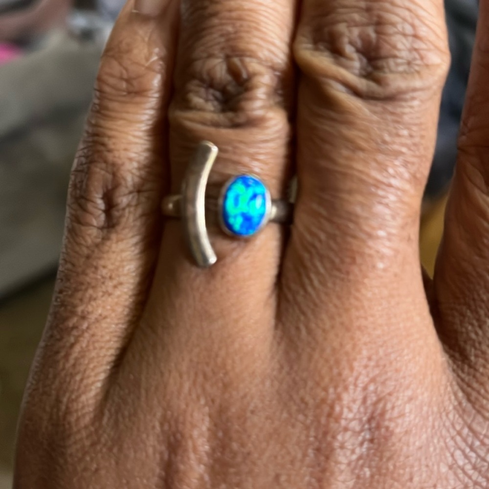 COPY - Size 8 opal ring sterling silver